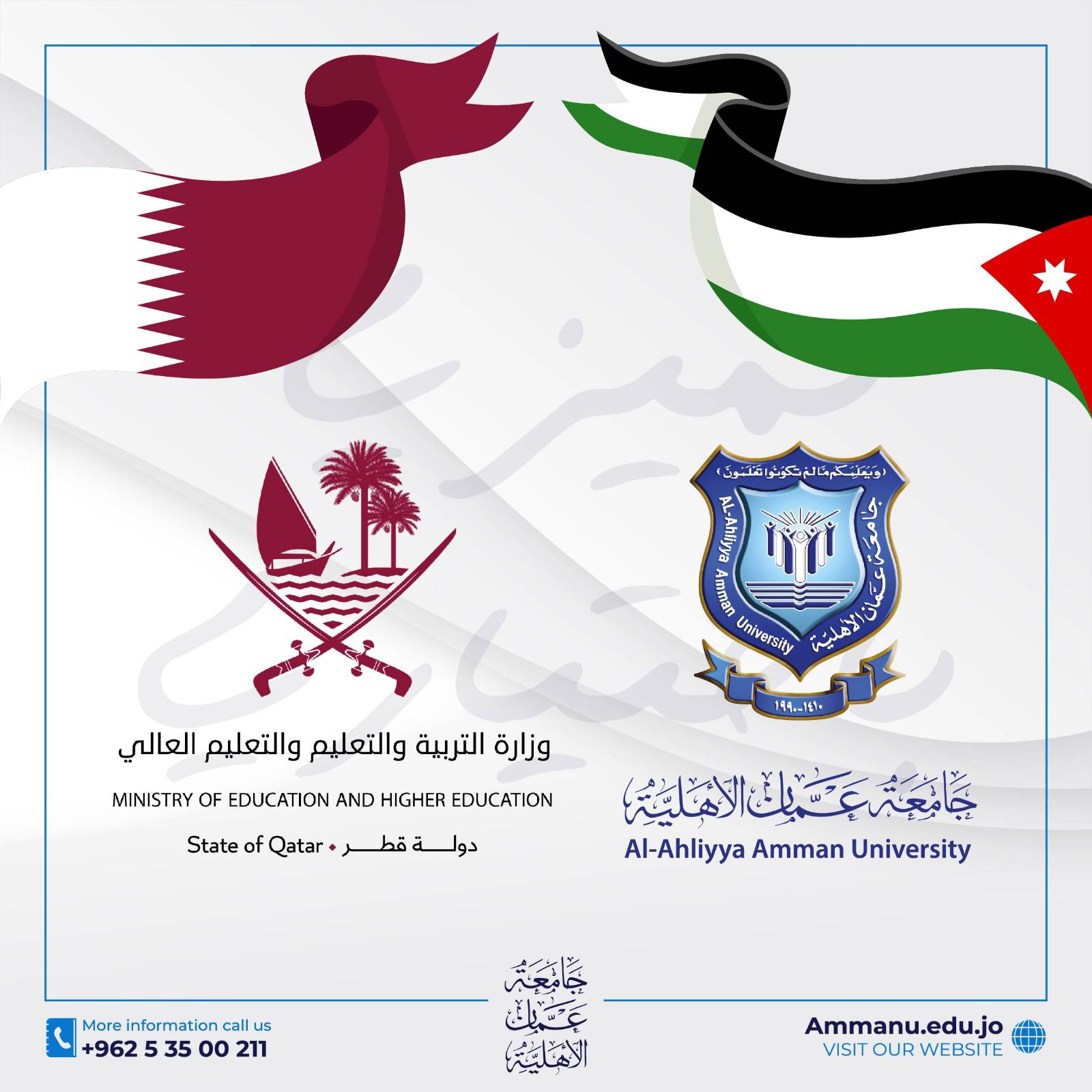  من وزارة التربية والتعليم والتعليم العالي القطرية يزور جامعة عمان الأهلية - وكالة عكاظ الاخبارية