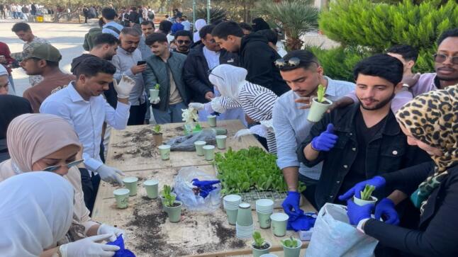 طلاب جامعة الزيتونة الأردنية يطلقون مبادرة “الزرع في الأكواب” لتعزيز الوعي البيئي