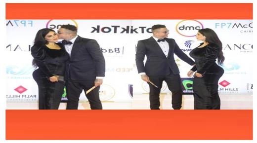 بالفيديو والصور .. أحمد الفيشاوي يقبل زوجته أمام الكاميرات