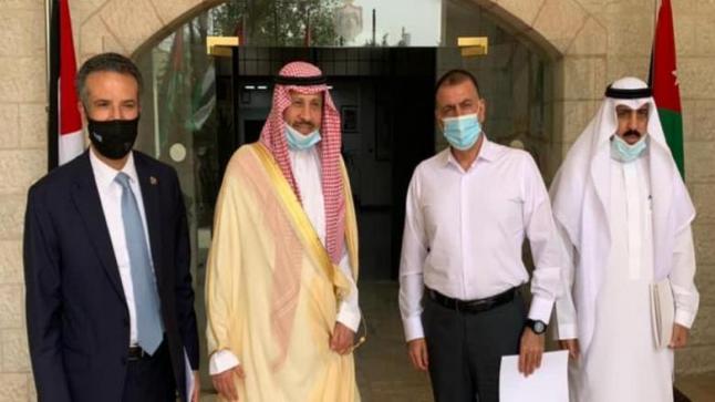 وزير الداخلية مازن الفراية يستقبل سفير خادم الحرمين الشريفين نايف بن بندر السديري