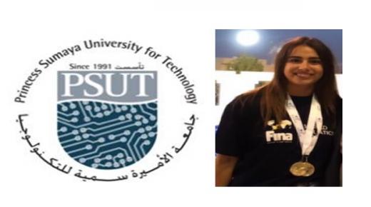 طالبة جامعة الأميرة سميّة للتكنولوجيا ليديا الصفدي تفوز بذهبية البطولة الصيفية المفتوحة الثانية للسباحة