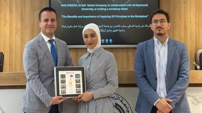 كلية الصيدلة في جامعة الزيتونة الأردنية تنظّم ورشة تدريبية متخصصة بالتعاون مع شركة ماس كريدا الصافي