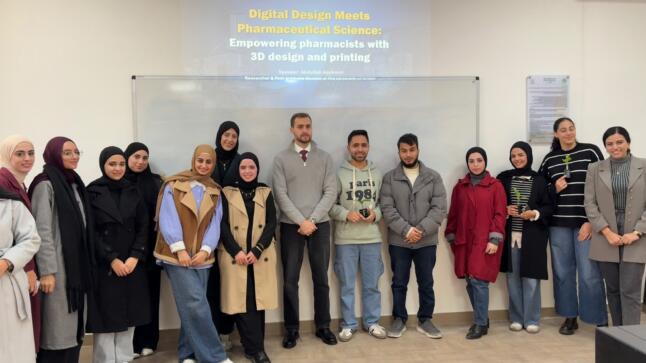 كلية الصيدلة في جامعة الزيتونة الأردنية تنظم ورشة تدريبية بعنوان “Digital Design Meets Pharmaceutical Science: Empowering Pharmacists with 3D Design and Printing”،