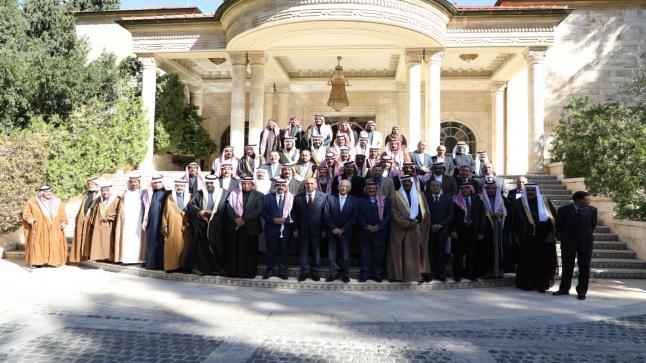 شيوخ ووجهاء قبيلة الحجايا يثمنون جهود ومساعي الملك لإسناد ودعم الأشقاء في غزة