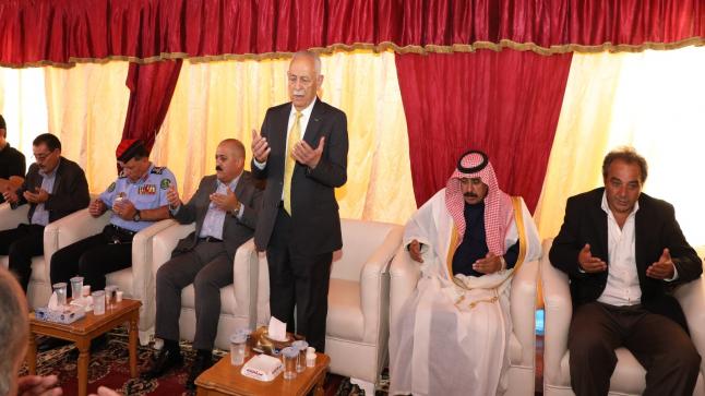 العيسوي ينقل تعازي جلالة الملك وولي العهد الى عشيرة المسلماني