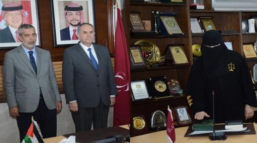 الأستاذة المحامية هيفاء محمد عيسى الهلالات تؤدي القسم القانوني أمام وزير العدل .. مبارك