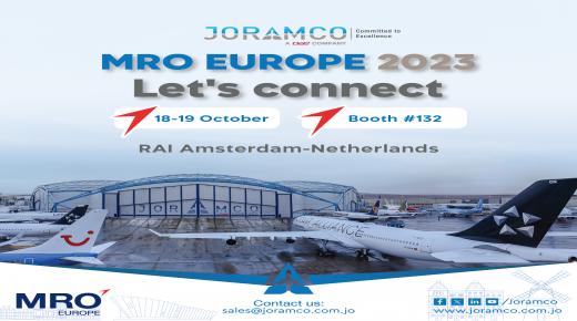 “جورامكو” تعلن مشاركتها في المؤتمر والمعرض الأوروبي لصيانة الطائرات MRO EUROPE 2023