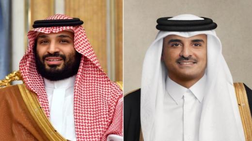 سمو ولي العهد السعودي يُجري اتصالاً هاتفياً بسمو أمير دولة قطر