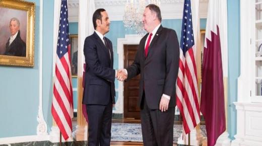 وزير خارجية قطر وبومبيو يبحثان حل الأزمة الخليجية