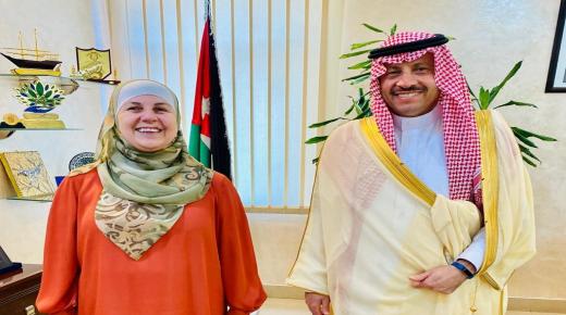 سفيرالمملكة العربية السعودية لدى الأردن يلتقي وزيرة التنمية الاجتماعية الأردنية.