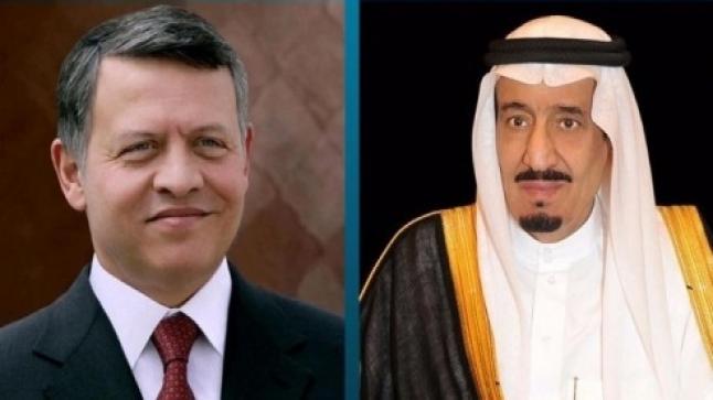 خادم الحرمين الشريفين يتلقى اتصالًا هاتفيًا من ملك الأردن