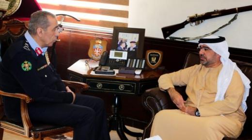 اللواء الحمود يستقبل مدير أكاديمية شرطة دبي العميد الدكتور غيث غانم السويدي