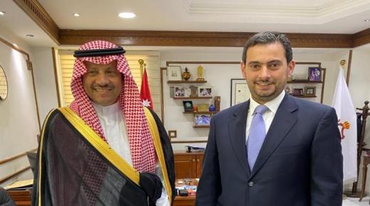 معالي وزير الصناعة والتجارة الأردني يلتقي سفير المملكة لدى الأردن.