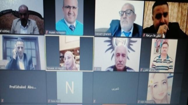 مناقشة رسالة الماجستير رقم (68) عن بعد في “عمان العربية” حول درجة ممارسة رؤساء الأقسام الأكاديمية