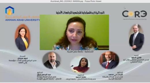 أثناء وبعد الكورونا جلسة تفاعلية عن بعد لـ عمان العربية” تعرض لدور الجامعات الريادي والانتاجي المطلوب للحد من الفقر والبطالة