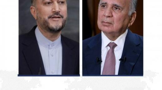 وزير الخارجية العراقي ونظيره الإيراني يبحثان الزيارة المرتقبة لرئيس الجمهورية إلى طهران